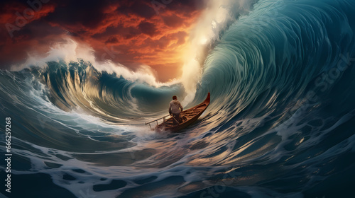 Big wave background wallpaper poster PPT