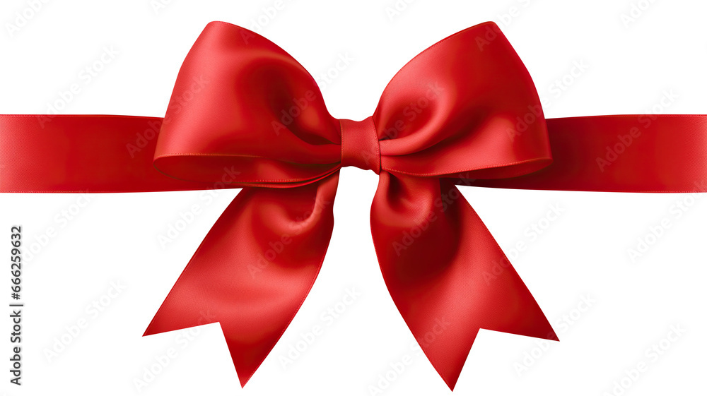 Red ribbon and bow, cut out Red ribbon and bow, cut out