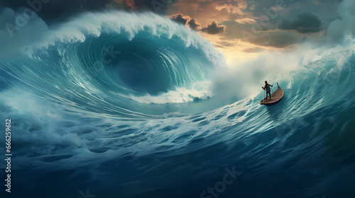 Big wave background wallpaper poster PPT photo