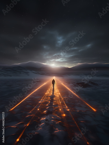 Surreal Photography Light Picking Pilgrim Background Wallpaper Poster PPT