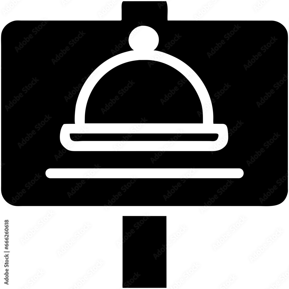 Fototapeta premium restaurant cloche icon on button