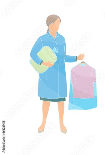 women dry Cleaning and laundry service staff