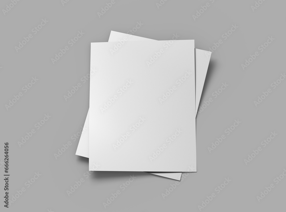 Blank 8.5 x 11 inc flyer render to present your design. - obrazy, fototapety, plakaty 