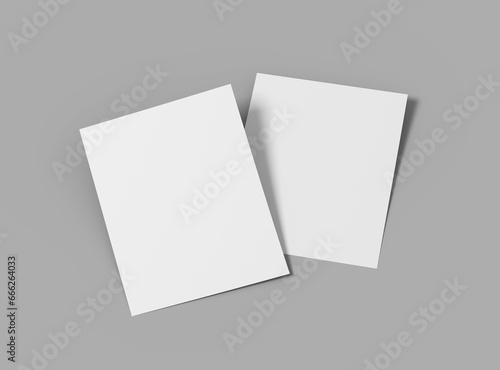 Blank 8.5 x 11 inc flyer render to present your design.