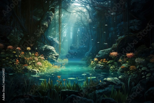 Paradise beneath water. Generative AI © Eirene