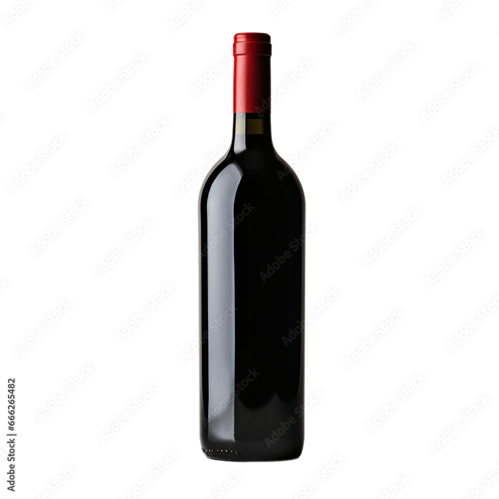 bottle of red wine render isolated on white background, ai generated bottle of red wine render isolated on white background, ai generated