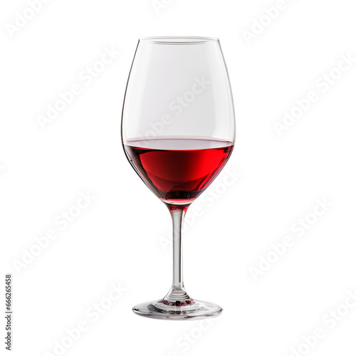 glass of red wine isolated on white background, ai generated