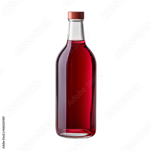 bottle of homemade red wine render isolated on white background, ai generated