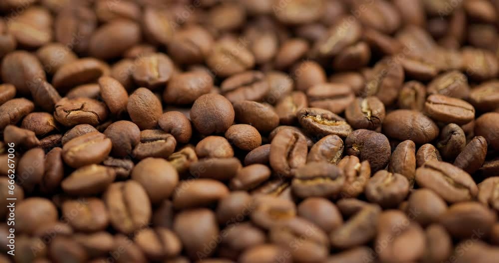 Roasted black coffee bean close up Roasted black coffee bean close up