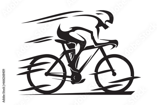 Cycling sport vector icon. Road bycycle race illustration.