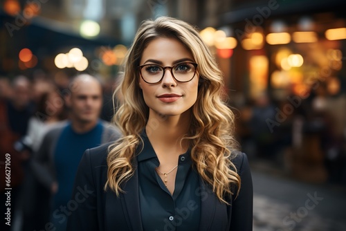 Portrait of a woman with glasses