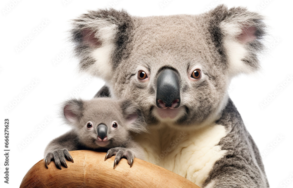 Koala with its cute cub, cut out Koala with its cute cub, cut out