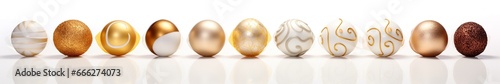 White and gold colored luxury elegantly bonbons at Christmas with cozy blur light background