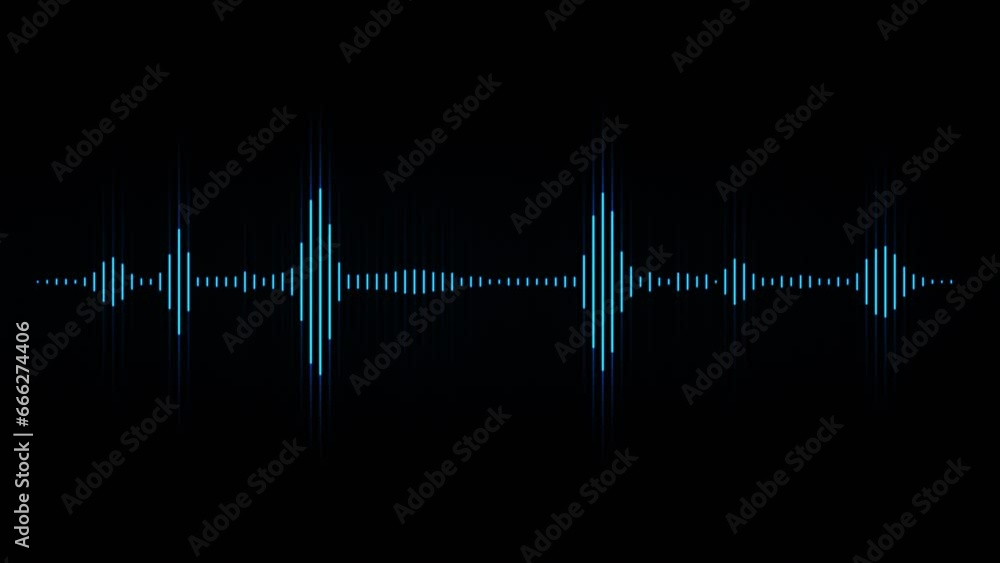 Visual graphic animation of pulsating audio signal. Stylish musical equalizer blue color Visual graphic animation of pulsating audio signal. Stylish musical equalizer blue color