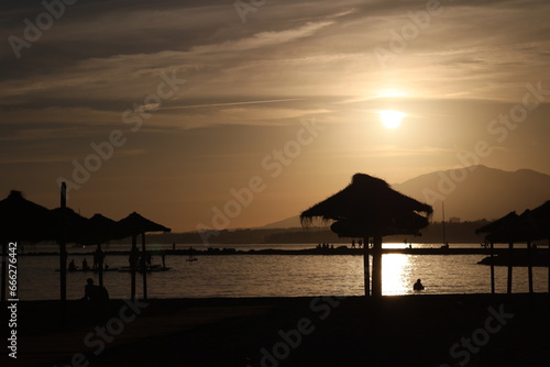 Marbella  Costa Del Sol  Spain. Sunset on the beach.