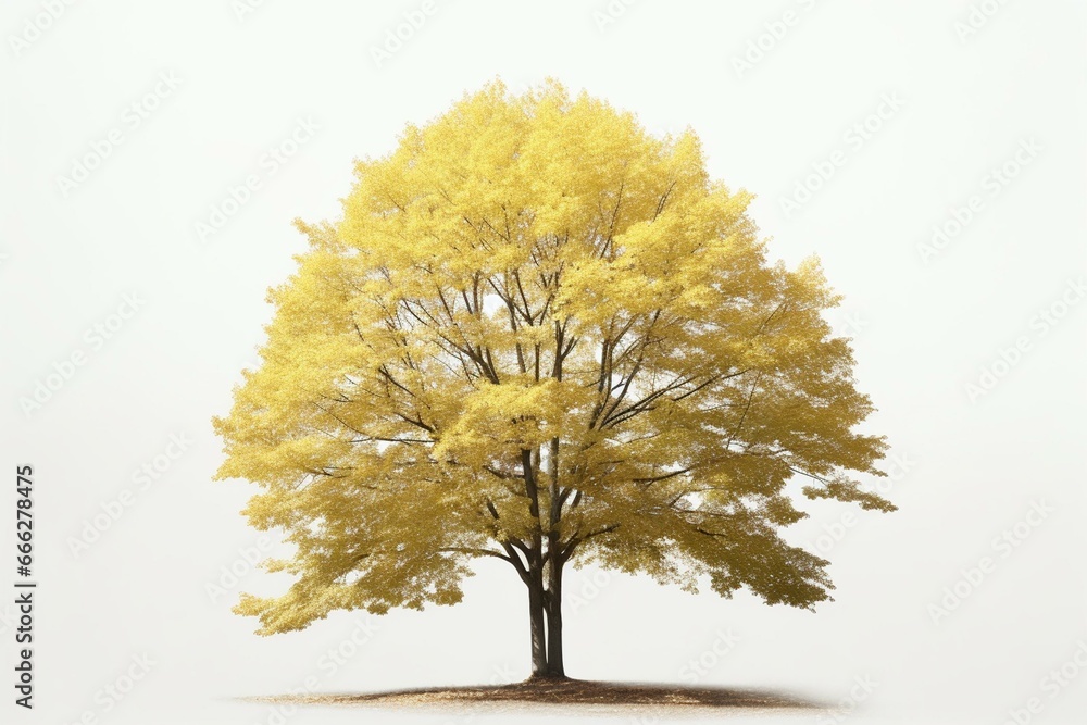 Isolated American beech tree. Generative AI - obrazy, fototapety, plakaty 