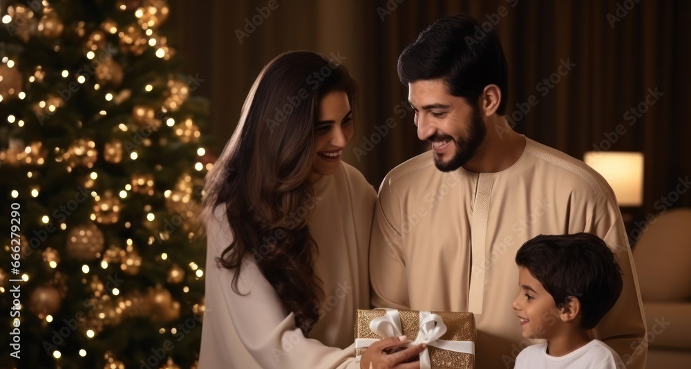 Arabic Family Festivities Holiday Magic Setting Background Generative AI Arabic Family Festivities Holiday Magic Setting Background Generative AI