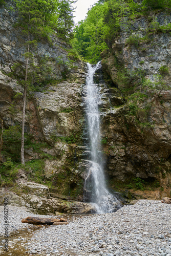 Alpine waterfall in early summer.  Erl  Austria.