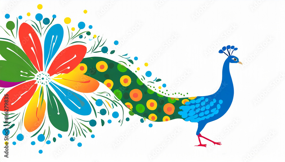 Naklejka premium peacock feather illustration. Generative AI