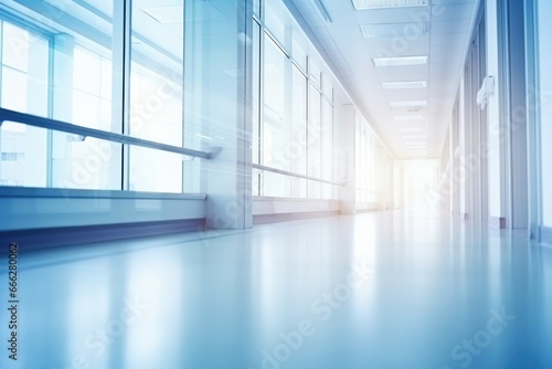 blur background of modern hospital corridor