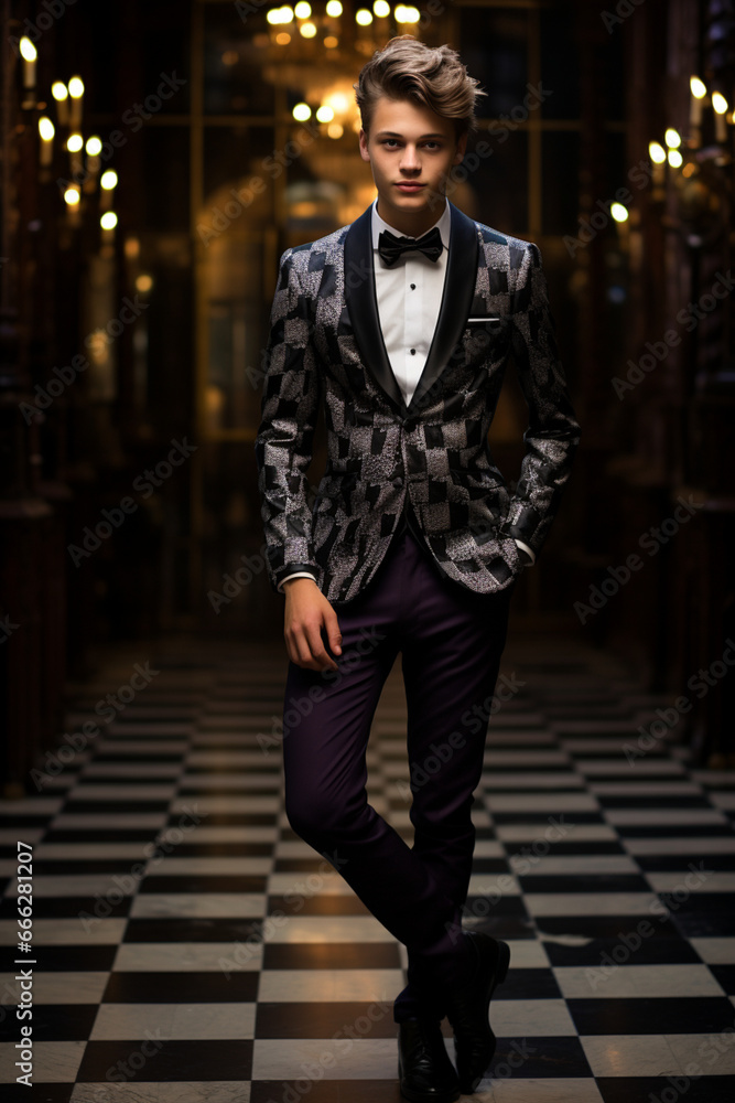 Glamour photoshoot of an 18-year-old male model