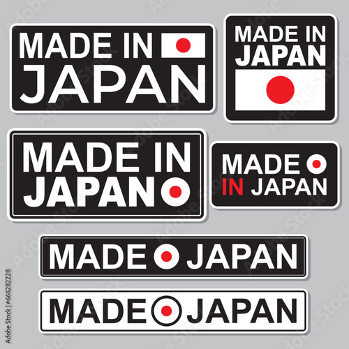 Collection of badge sticker made in Japan in various shape