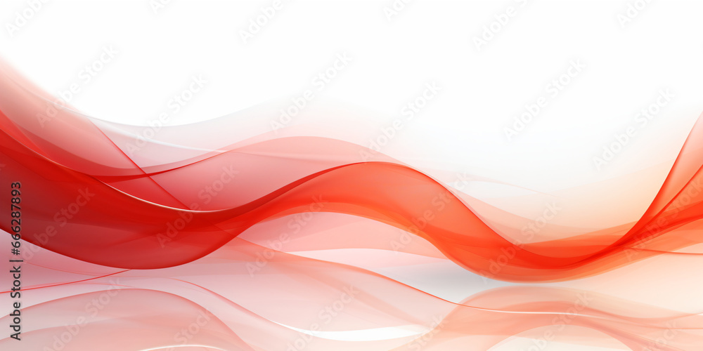 abstrakter weißer Hintergrund mit rote Neon wellen - obrazy, fototapety, plakaty 