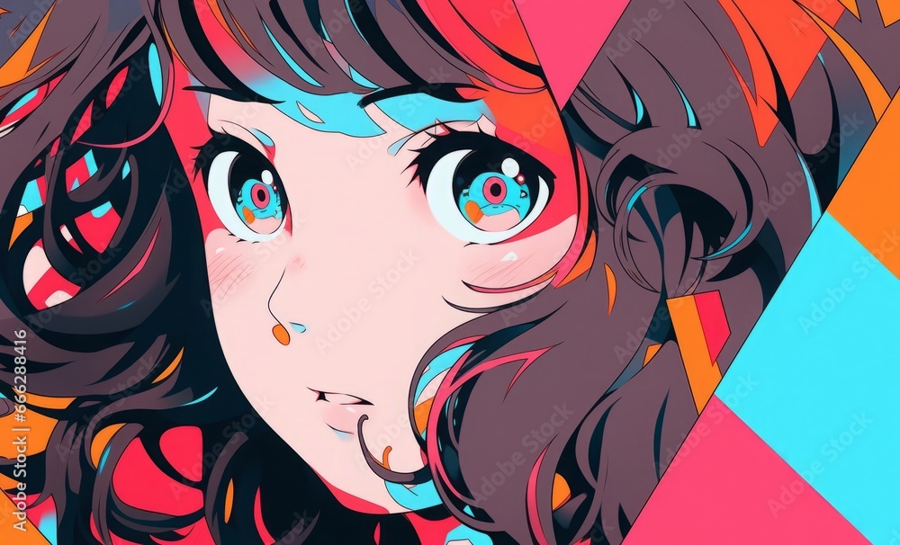 Naklejka premium 頬を赤くする女性,Generative AI AI画像