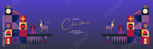 Merry Christmas and Happy New Year greeting cards. Xmas Design with beautiful gradients background. Vector illustration concept for invitation, website banner, social media, marketing material.