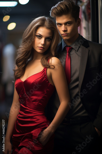 Glamour photoshoot of an 18-year-old couple model