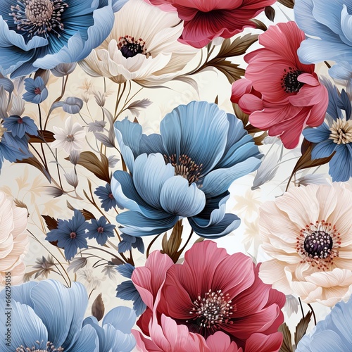 seamless floral Digital Pattern  Flower Texture  Design  Tile 