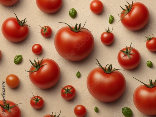 Fresh tomatoes against textured background with space for text, background image, generative AI
