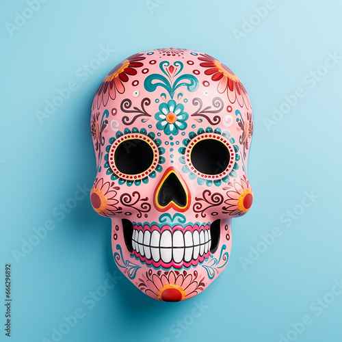 Day of the Dead sugar skull on a light background