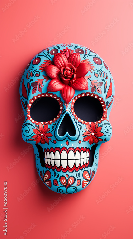 Day of the Dead sugar skull on a light background Day of the Dead sugar skull on a light background