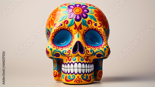 Day of the Dead sugar skull on a light background
