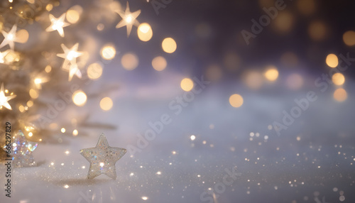 Christmas and New Year 2024 Wallpaper with Bokeh Background, beautiful, elegant sparkly decoration and copy space