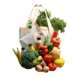 papierowa torba ze świeżymi owocami i warzywami