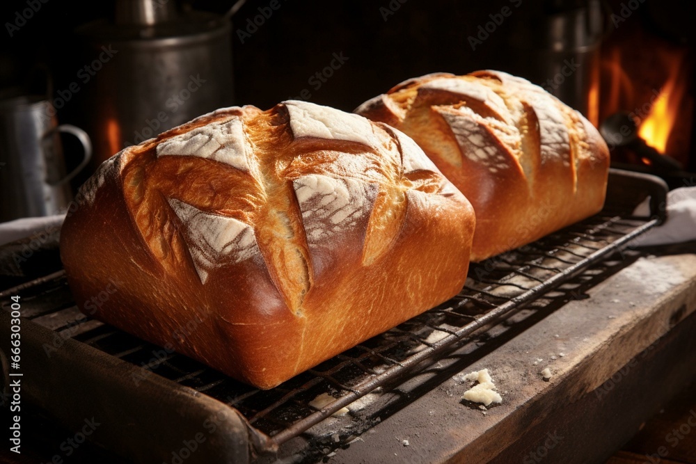 deliciously baked bread. Generative AI