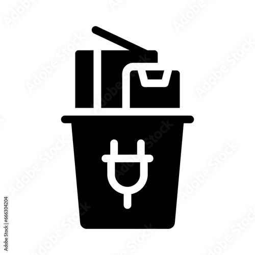 ewaste glyph icon illustration vector graphic. Simple element illustration vector graphic, suitable for app, websites, and presentations isolated on white background