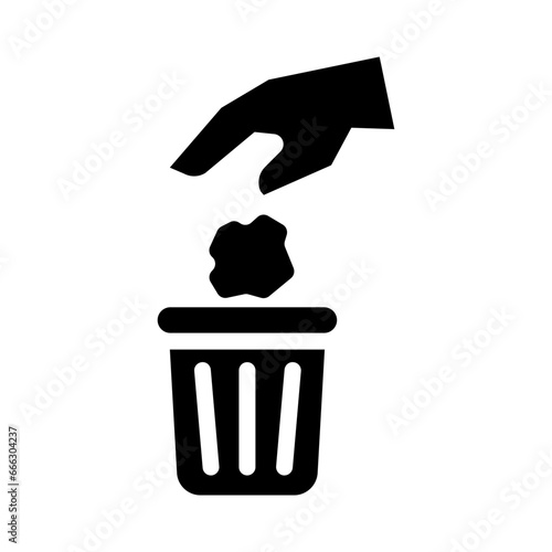 throwing trash glyph icon illustration vector graphic. Simple element illustration vector graphic, suitable for app, websites, and presentations isolated on white background
