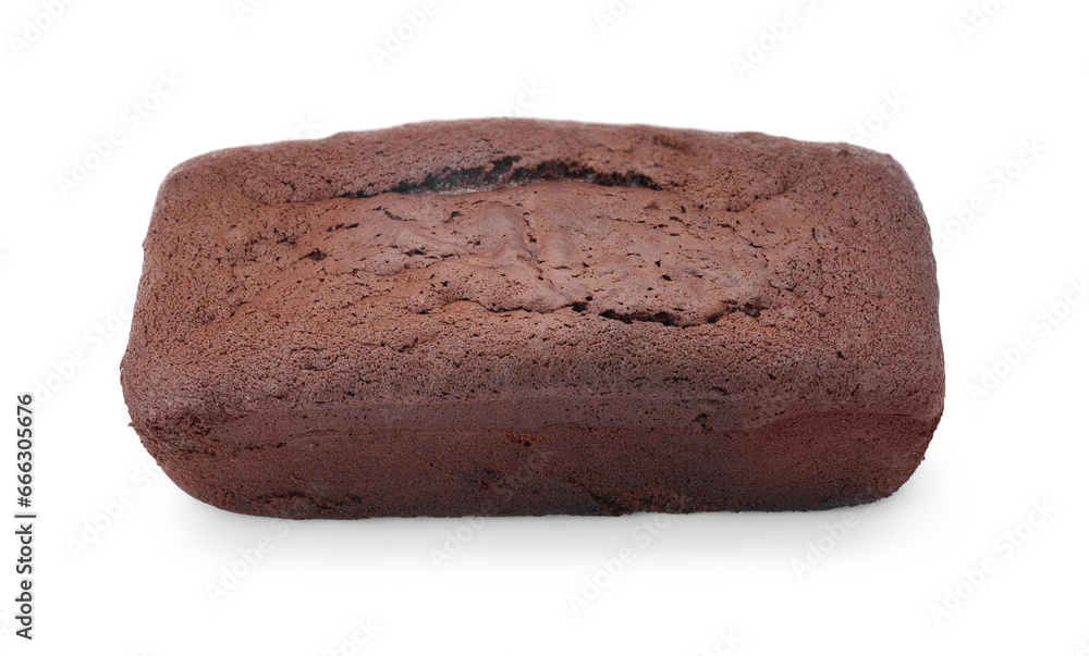Delicious chocolate sponge cake isolated on white Delicious chocolate sponge cake isolated on white