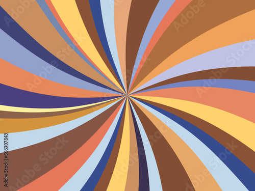 A colorful pinwheel spiral in harmonized blue and gold hues.