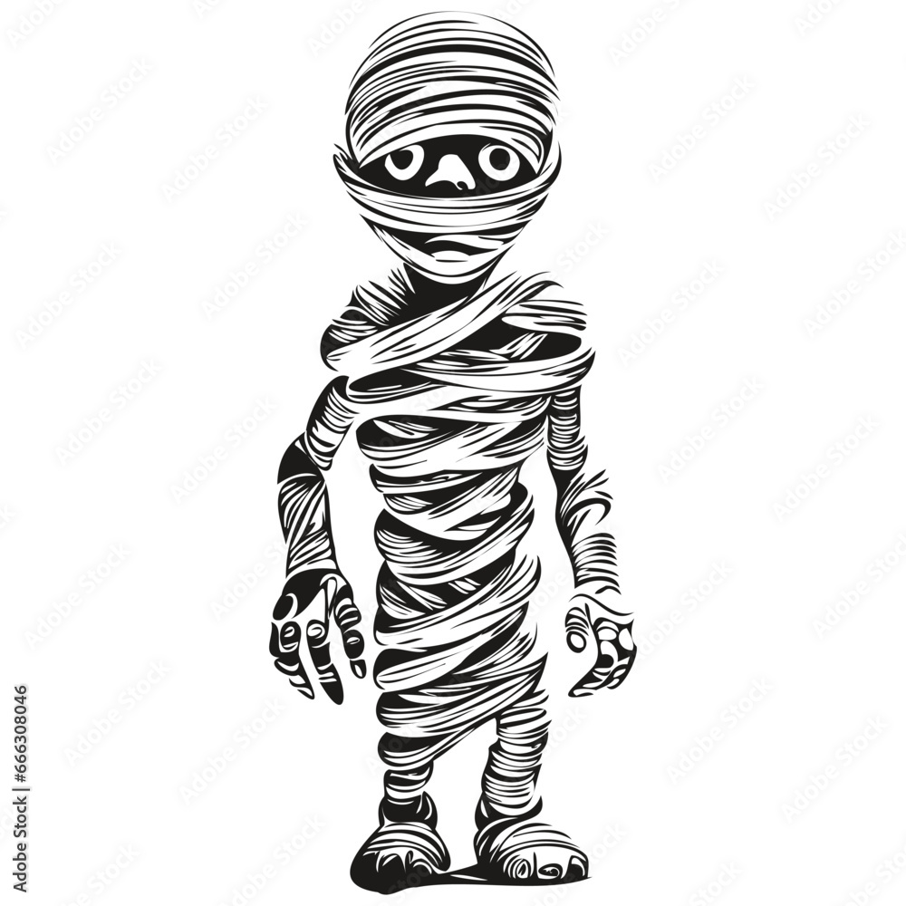 Halloween Mummy Image in Vector for Dark Designs Halloween Mummy Image in Vector for Dark Designs