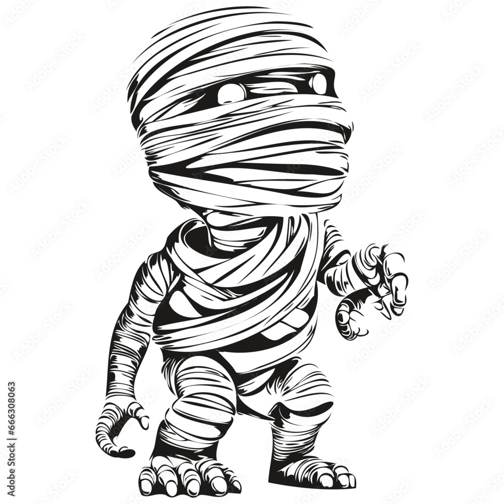 Halloween Mummy Vector for Spooky Designs Halloween Mummy Vector for Spooky Designs