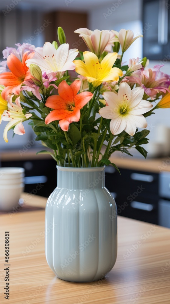 A delicate ceramic vase adorned the center UHD wallpaper Stock Photographic Image A delicate ceramic vase adorned the center UHD wallpaper Stock Photographic Image