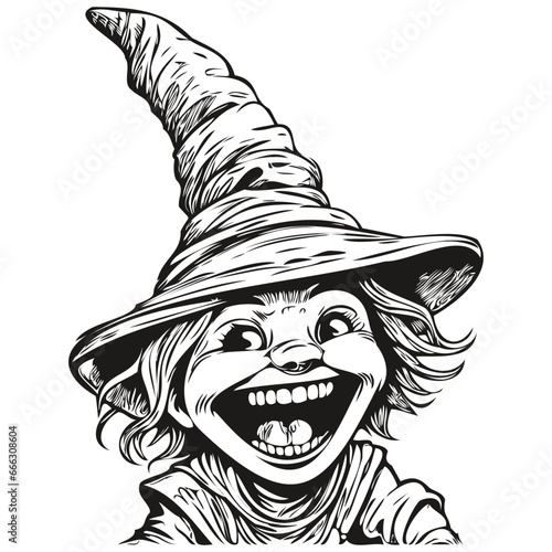 Malevolent Halloween Image of a Witch Presence