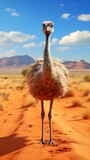 A graceful ostrich is sprinting a cross UHD wallpaper Stock Photographic Image