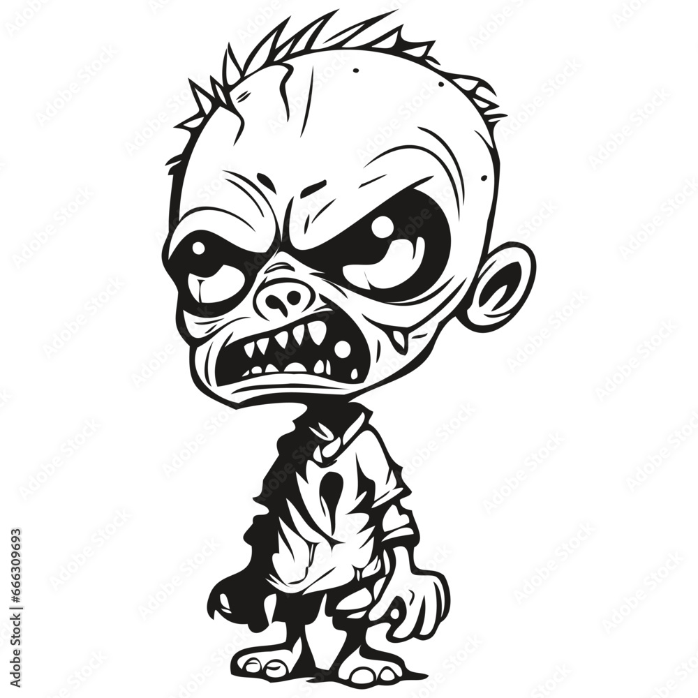 Fototapeta premium Transparent Image of a Halloween undead Phenomenon in Vector