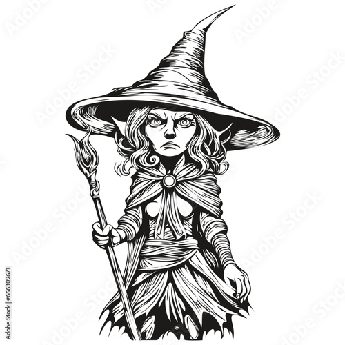 Transparent Image of a Halloween Enchantress Reflection for Halloween Scene