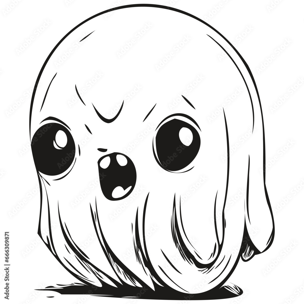 Vector Ghostly Encounter on a Haunted Night Vector Ghostly Encounter on a Haunted Night